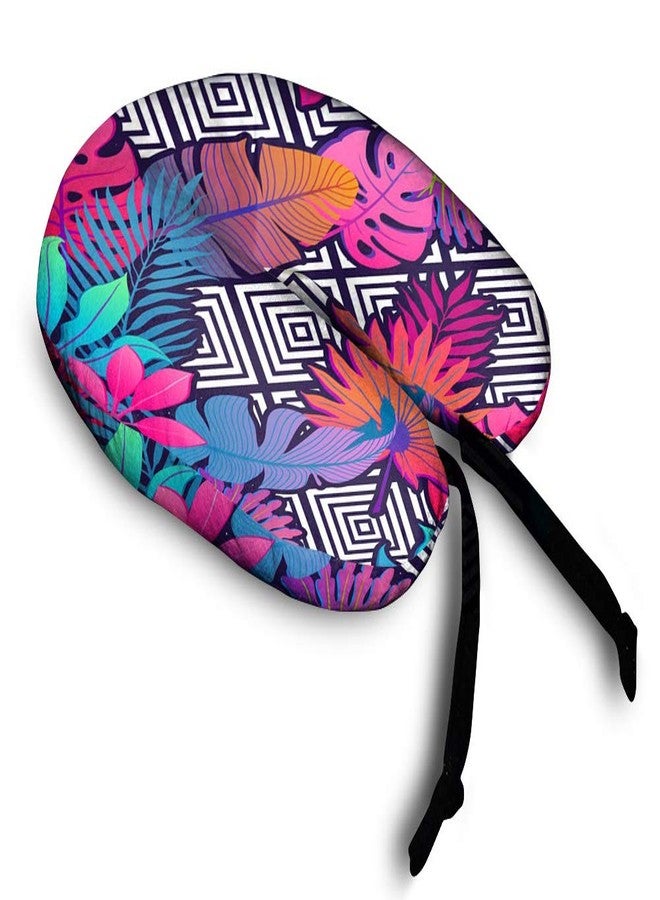 DREAMVIO Velvet Printed U Shaped Travel Neck Pillow/Cushion/Neck Support Pillow, Soft Cushion for Neck - 16"X16", Style 1 (Multicolor) - Image 2